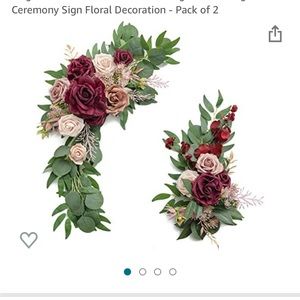 Ling's Moment Artificial Flower Swag Set of 2 for Wedding Welcome Sign Floral
